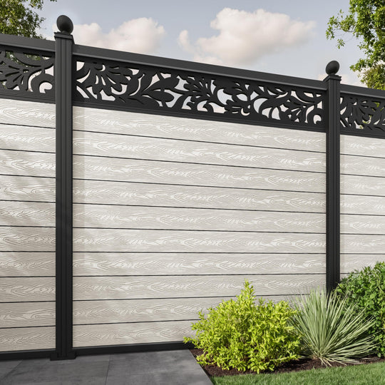 Classic Heritage Fence Panel - Light Stone - with our aluminium posts