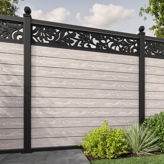 Classic Heritage Fence Panel - Mid Stone - with our aluminium posts