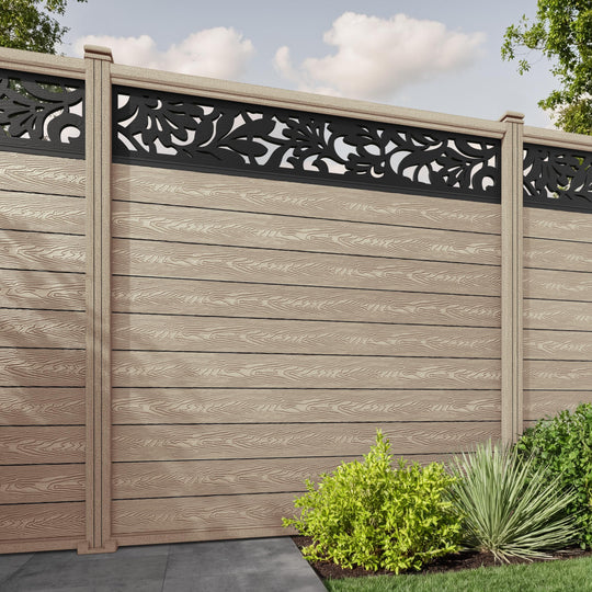Classic Heritage Fence Panel - Light Oak - with our composite posts