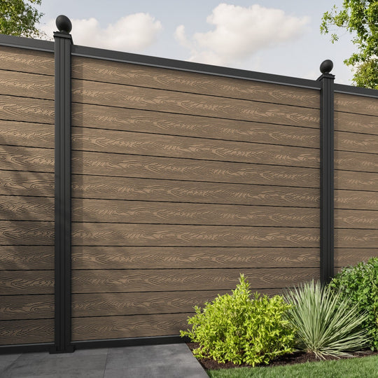 Classic Fence Panel - Teak - with our aluminium posts