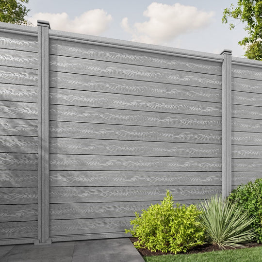 Classic Fence Panel - Light Grey - with our composite posts