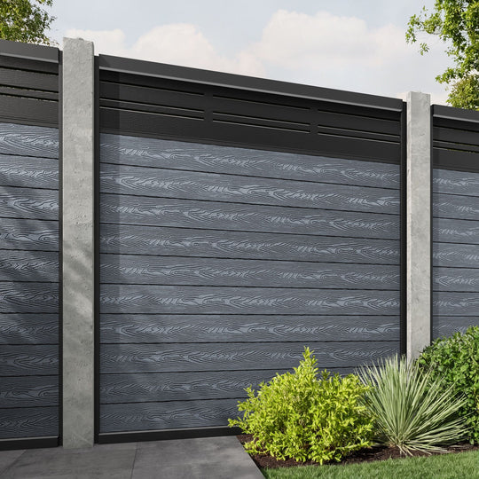 Classic Linea Fence Panel - Anthracite - for existing concrete posts