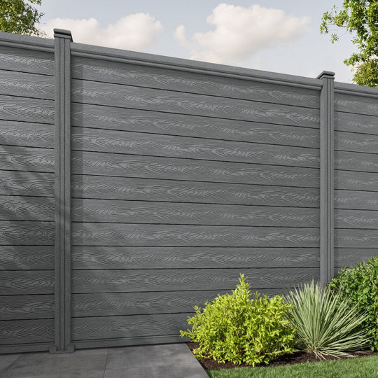 Classic Fence Panel - Mid Grey - with our composite posts