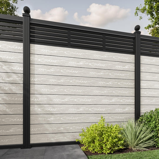 Classic Aspen Fence Panel - Light Stone - with our aluminium posts