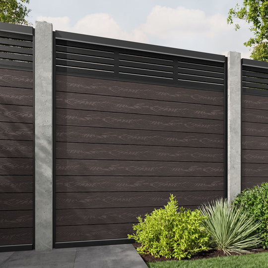 Classic Aspen Fence Panel - Mid Brown - for existing concrete posts
