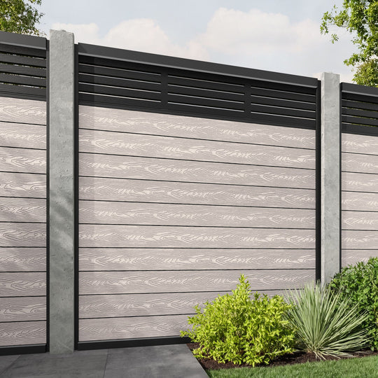 Classic Aspen Fence Panel - Mid Stone - for existing concrete posts