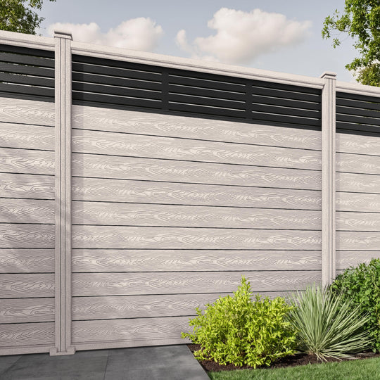 Classic Aspen Fence Panel - Mid Stone - with our composite posts