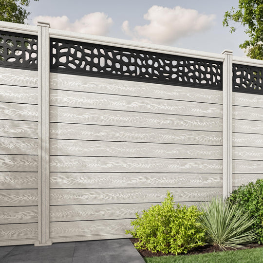 Classic Pebble Fence Panel - Light Stone - with our composite posts