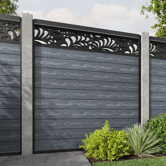 Classic Petal Fence Panel - Anthracite - for existing concrete posts