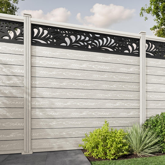 Classic Petal Fence Panel - Light Stone - with our composite posts