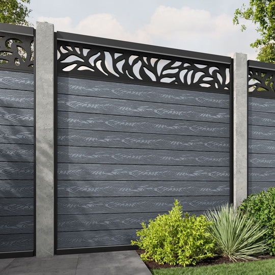 Classic Plume Fence Panel - Anthracite - for existing concrete posts