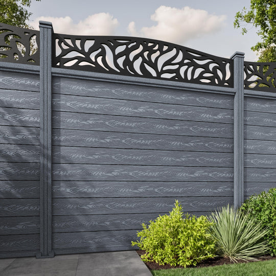 Classic Plume Curved Top Fence Panel - Anthracite - with our composite posts