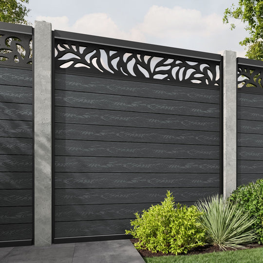 Classic Plume Fence Panel - Dark Grey - for existing concrete posts