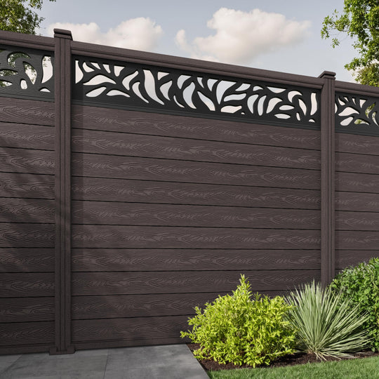 Classic Plume Fence Panel - Mid Brown - with our composite posts