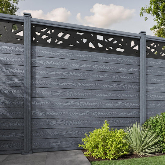 Classic Prism Fence Panel - Anthracite - with our composite posts