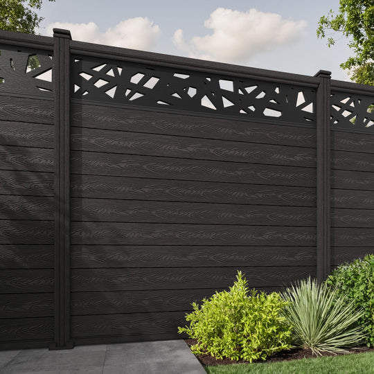 Classic Prism Fence Panel - Dark Oak - with our composite posts