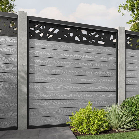 Classic Prism Fence Panel - Light Grey - for existing concrete posts