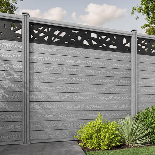 Classic Prism Fence Panel - Light Grey - with our composite posts