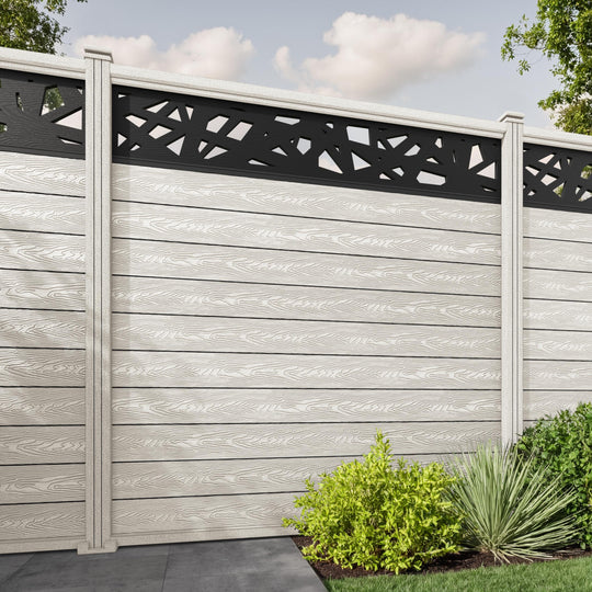 Classic Prism Fence Panel - Light Stone - with our composite posts