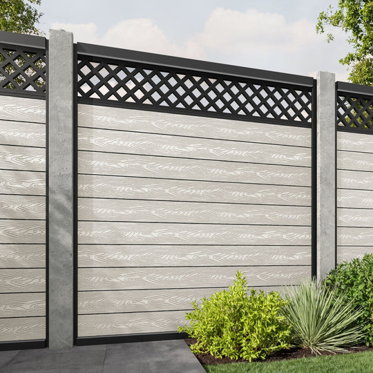 Classic Hive Fence Panel - Light Stone - for existing concrete posts