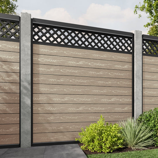 Classic Hive Fence Panel - Light Oak - for existing concrete posts