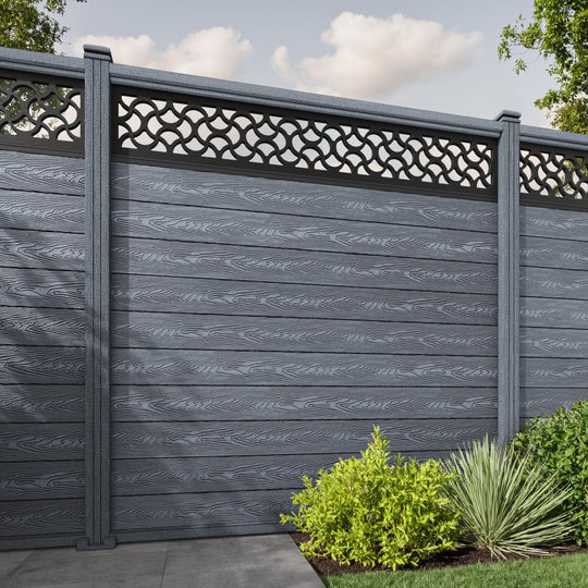 Classic Vida Fence Panel - Anthracite - with our composite posts
