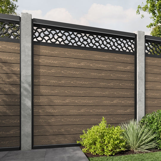 Classic Vida Fence Panel - Teak - for existing concrete posts
