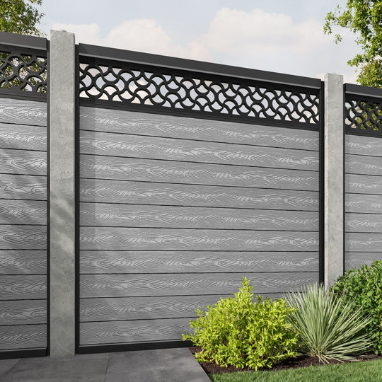 Classic Vida Fence Panel - Light Grey - for existing concrete posts