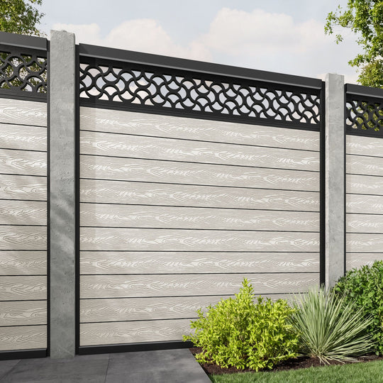 Classic Vida Fence Panel - Light Stone - for existing concrete posts
