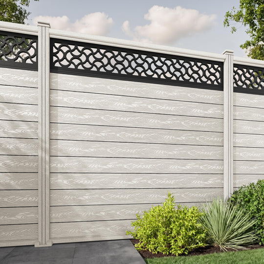 Classic Vida Fence Panel - Light Stone - with our composite posts