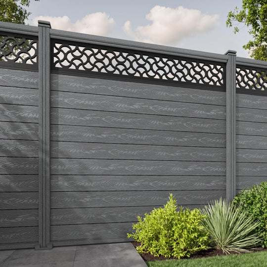 Classic Vida Fence Panel - Mid Grey - with our composite posts