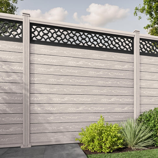Classic Vida Fence Panel - Mid Stone - with our composite posts