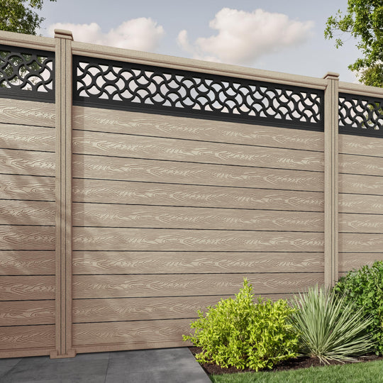 Classic Vida Fence Panel - Light Oak - with our composite posts
