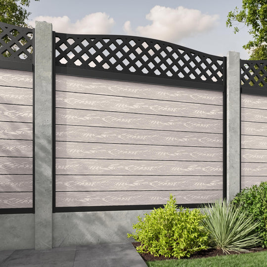 Classic High Wave Fence Panel - Mid Stone - for existing concrete posts