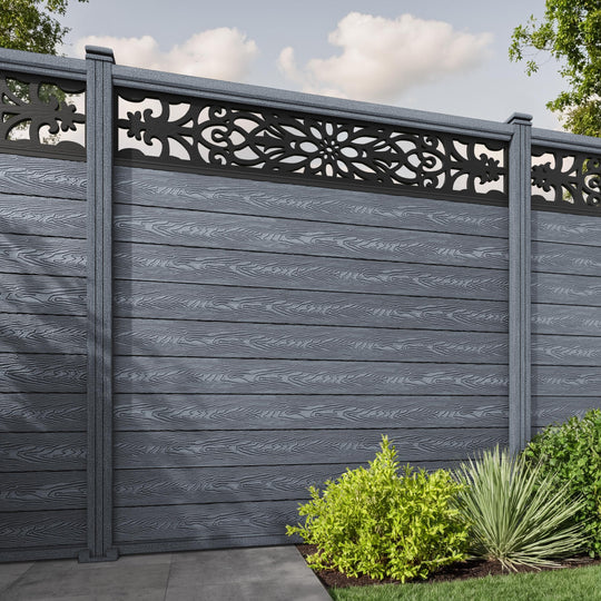 Classic Windsor Fence Panel - Anthracite - with our composite posts