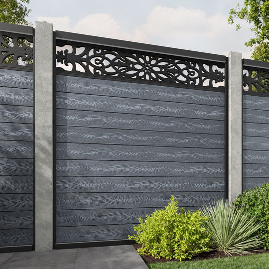 Classic Windsor Fence Panel - Anthracite - for existing concrete posts