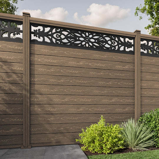 Classic Windsor Fence Panel - Teak - with our composite posts