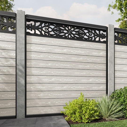 Classic Windsor Fence Panel - Light Stone - for existing concrete posts