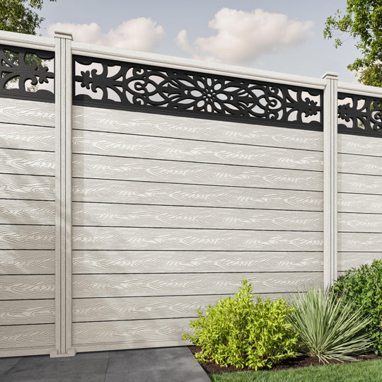 Classic Windsor Fence Panel - Light Stone - with our composite posts