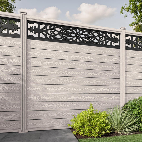 Classic Windsor Fence Panel - Mid Stone - with our composite posts