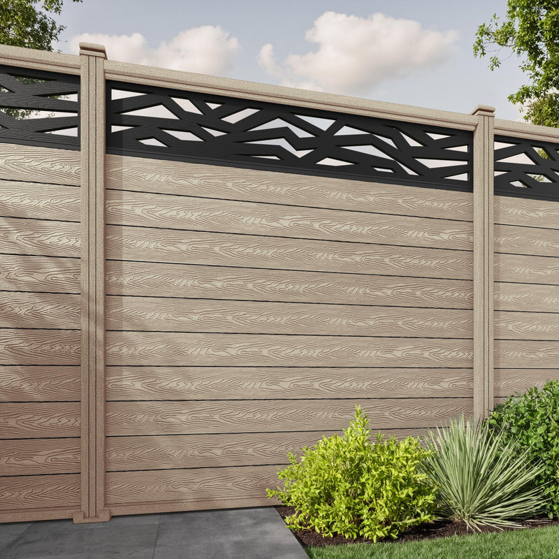 Classic Zenith Fence Panel - Light Oak - with our composite posts