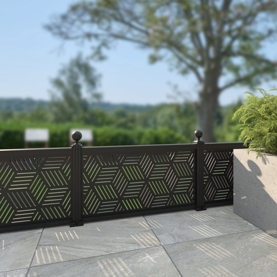 Cubed Aluminium Decorative Fence - 120x60cm - with our aluminium posts
