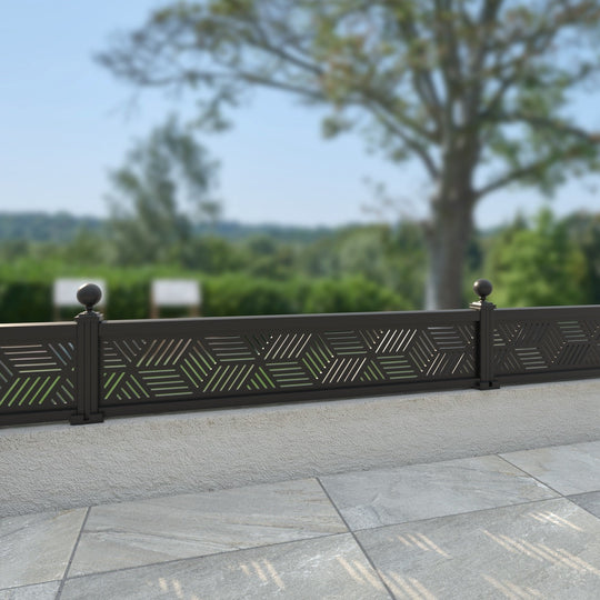 Cubed Aluminium Decorative Fence - 180x30cm - with our aluminium posts