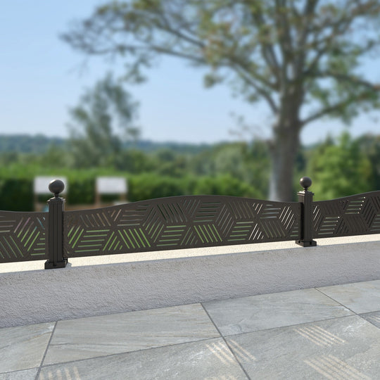 Cubed Decorative Fence - 180x40cm Curved Top - with our aluminium posts