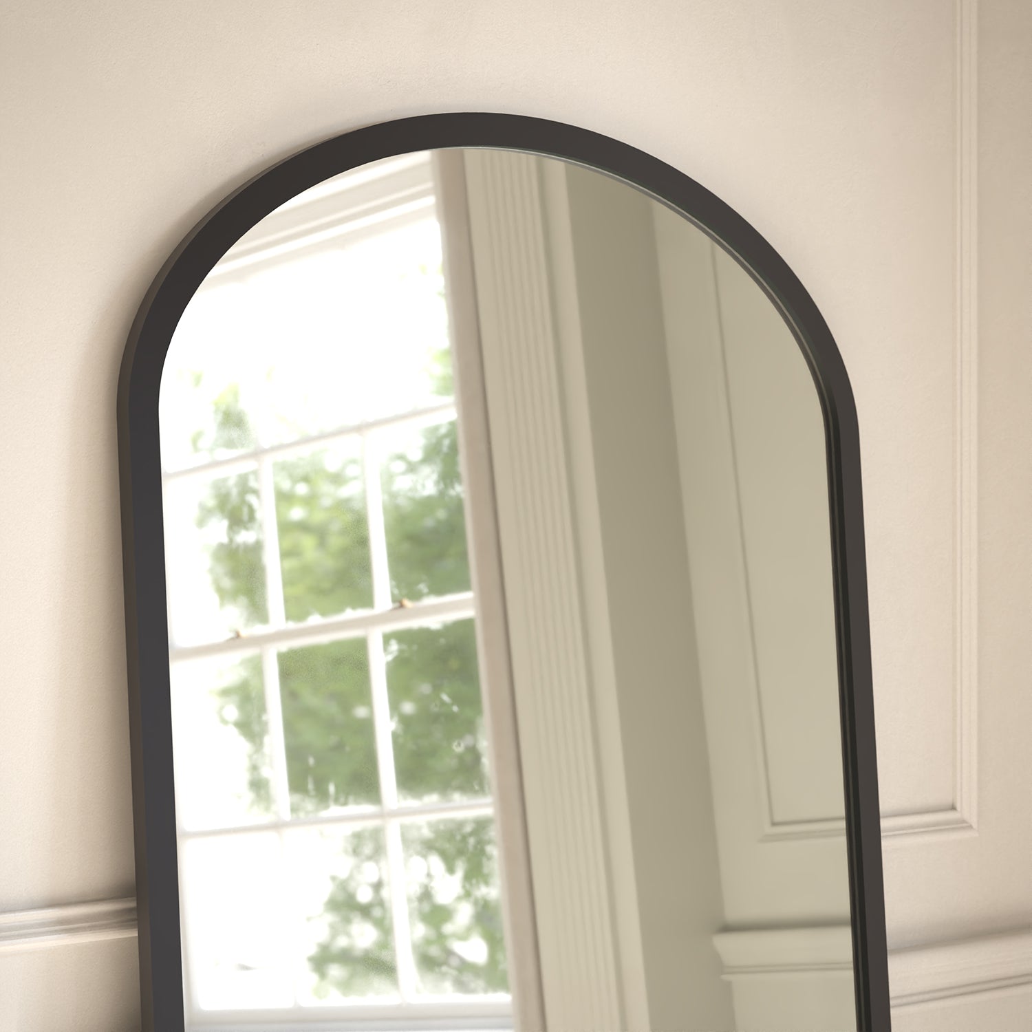Carlton Framed Subtle Arched Full-Length Leaner Mirror - with LED