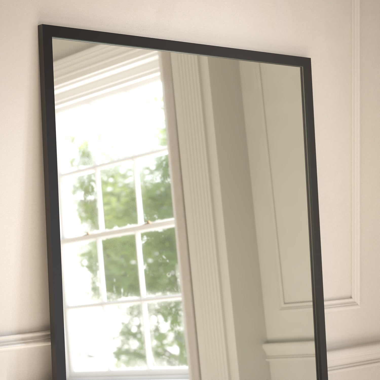 Carlton Framed Rectangular Full-Length Leaner Mirror - with LED