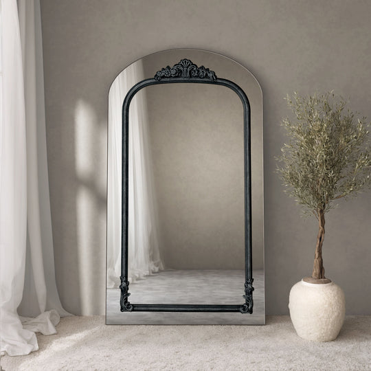 Chateau Frame Within Arched Full-Length Leaner Mirror