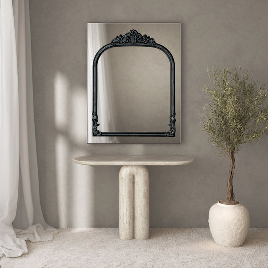 Chateau Frame Within Rectangular Wall Mirror