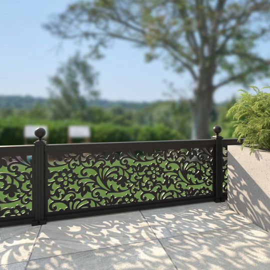 Eden Aluminium Decorative Fence - 180x60cm - with our aluminium posts