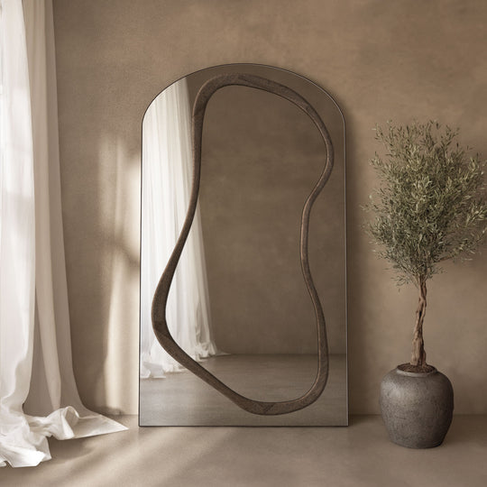 Eclipse Frame Within Arched Full-Length Leaner Mirror